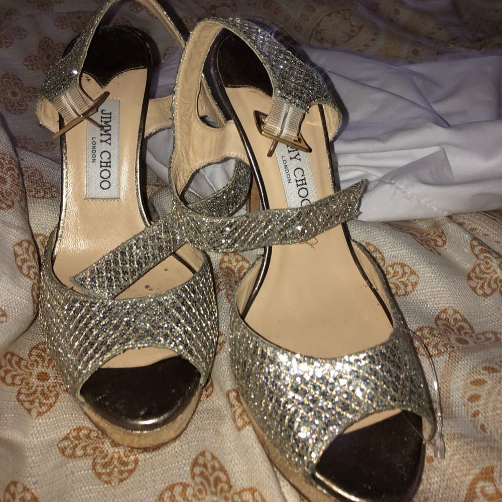 Jimmy Choo Gold and silver Heels